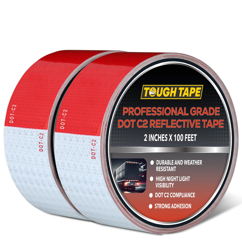 DOT C2 Reflective Tape 2″ x 200′ – Waterproof Safety Tape for Vehicles and Trail