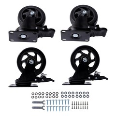 4Pcs 4″ Industrial Heavy Duty Casters 360 Degree Swivel Wheels with Brake