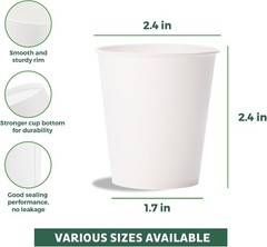 Coffee Cups 4 oz [100 Pack] Disposable Paper Cups for Mouthwash Cups, Hot Paper