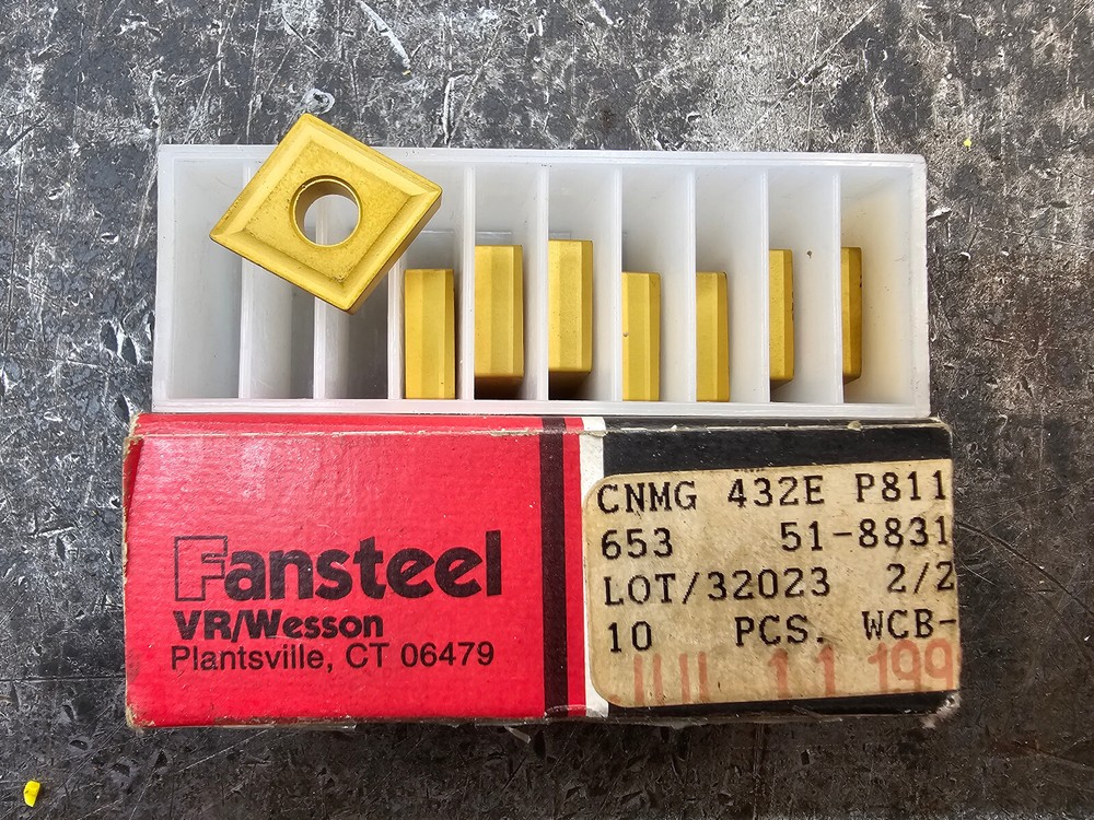 Qty 8 Fansteel VR/Wesson CNMG 432 E CNMG432E P811 653 Grade Carbide Inserts