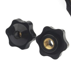 Thumb Screw Bolts Female Thread Black Round Fluted Clamping Knob M4 to M12