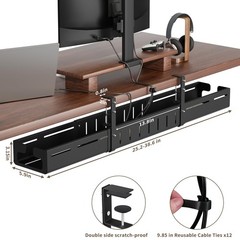 Sureup9 Under Desk Cable Management Tray Expandable 25.238.6 Heavy Duty Carbon