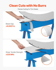 Hand Plate Shear, 31.5 in Max Cutting Length, Manual Sheet Metal Shear Machine,