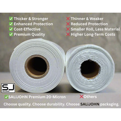 Air Cushion Pillow Bag Film For Air Pillow Inflator Machine Roll, 5cm Core 20µm
