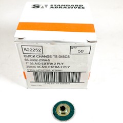 Standard Abrasives 522252 1″ 36 Grit Quick Change Discs (Box of 50)