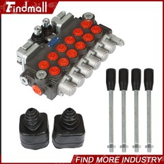 11 GPM Hydraulic Backhoe Directional Control Valve w/ 2 Joysticks,6 Spool