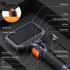 Two-Way Articulating Dual Lens Teslong Industrial Endoscope Inspection Camera
