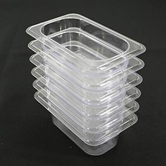 6 Pack 1/9 Size 2.5″ Deep Clear Plastic Steam Prep Table Food Pan Polycarbonate