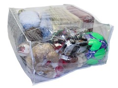 2-Pack Jumbo Heavy Duty Vinyl Zippered Storage Bags (Clear) for Sweaters, Bla…
