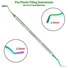 Set of 3 Dental Flat Plastic Filling Instruments Composite Multi Tip Restoration