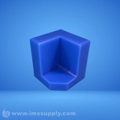 2 inch x 2 inch x 3 inch Blue Right Angle Threaded Block FNIP