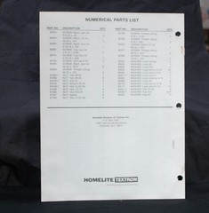 Homelite Generator, Parts List, Part No. 17380, Models G-12000-2 Illustrated