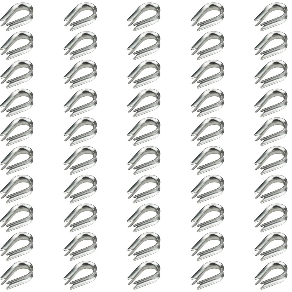 50 PCS M2 Stainless Steel Thimble for 3/64 Inch and 1/16 Inch Diameter Wire Rope