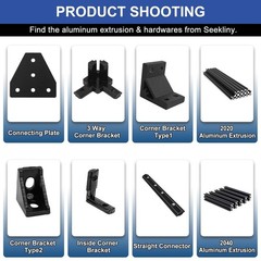 26 PCS 3030 Inside Joint Corner Brackets Set Silver Aluminum Extrusion Kit