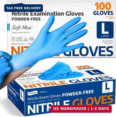 Supmedic Medical Soft Max™ Nitrile Exam Gloves, 100 Count Latex-Free Powder-Free