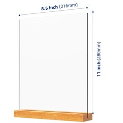 Acrylic Sign Holder with Wood Base 8.5×11 Inch Vertical and Slant Displays (2…