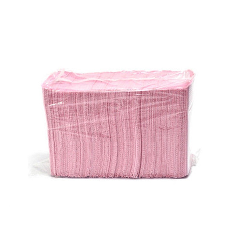 1 Pack 500pcs Dental Bib 3ply (2 paper + 1 poly) Pink color