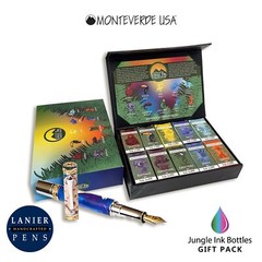 Monteverde MV12379 10 Piece Fountain Pen Ink Bottle Gift Set-Jungle Ink