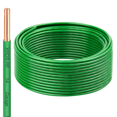 14 AWG THHN Wire 50FT – Single Bare Copper Conductor, Green Electrical Building