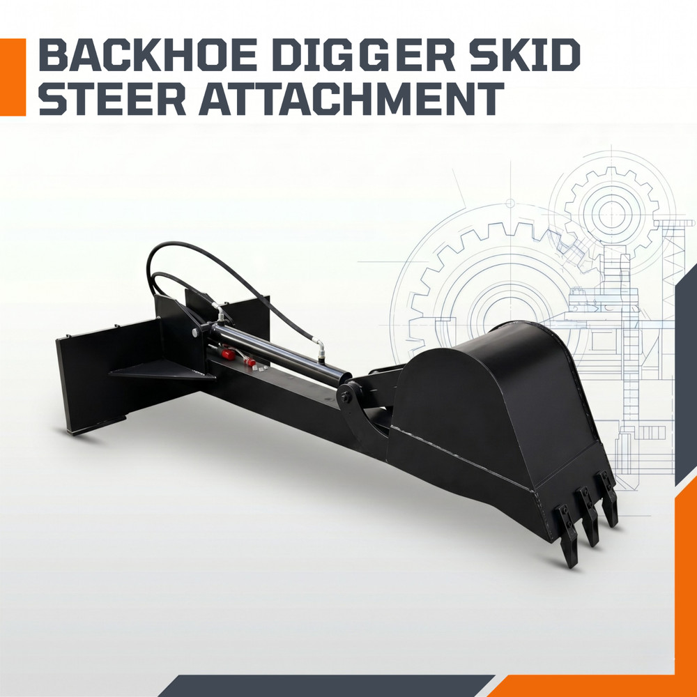 New TYPHON STOMP Backhoe Digger Attachment for Mini Skid Steer Excavation