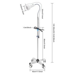 30W Adjustable Height LED Examination Light Floor Standing Examination Lamp 360°