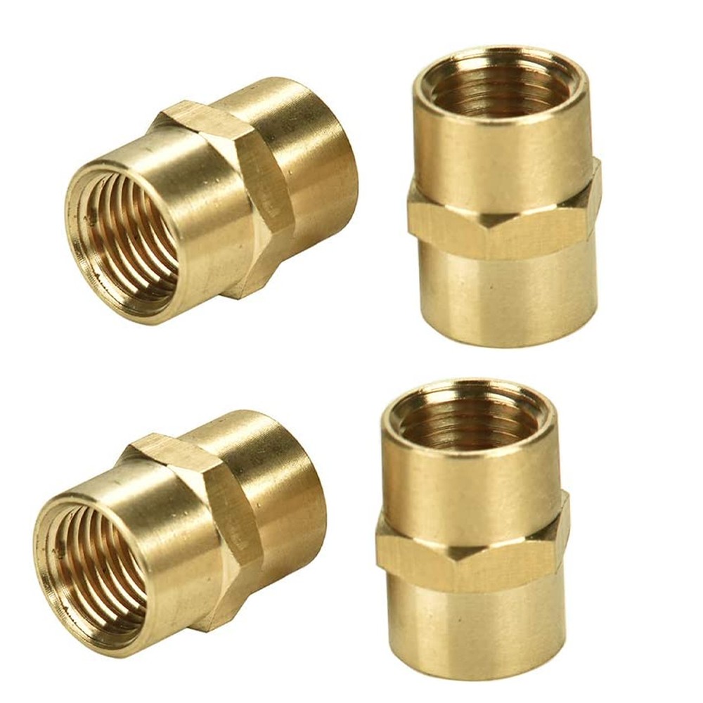 4pcs 1/4″ X 1/4″ NPT Coupler, Brass Female Pipe Fitting (1/4″ X 1/4″ NPT Femal