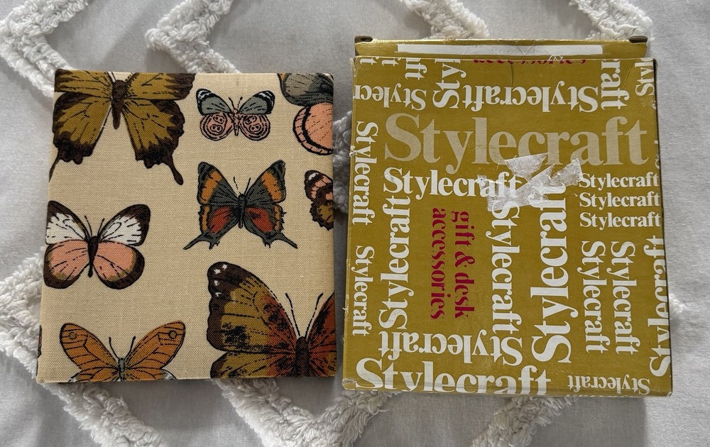 Vintage 1978 Stylecraft Loose Leaf Address Book Butterfly Design Unused Retro