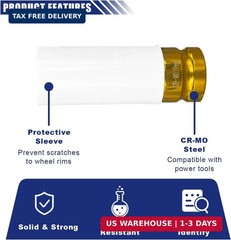 1/2″ Drive 19 mm Lug Nut Impact Socket, Non-Marring Deep Lug Nut Socket, Thin…
