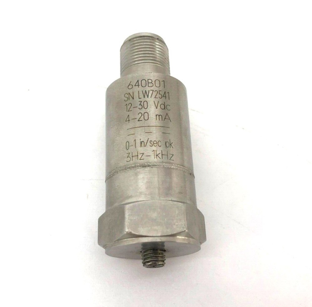IMI 640B01 Industrial Vibration Sensor 4-20 MA Output 0-1 in/sec PK 3-1kHz