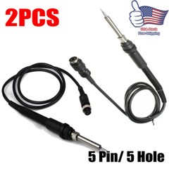 2pcs For HAKKO IND008 907 ESD 936 Soldering Station Iron Handle 5-Pin Hole 24V