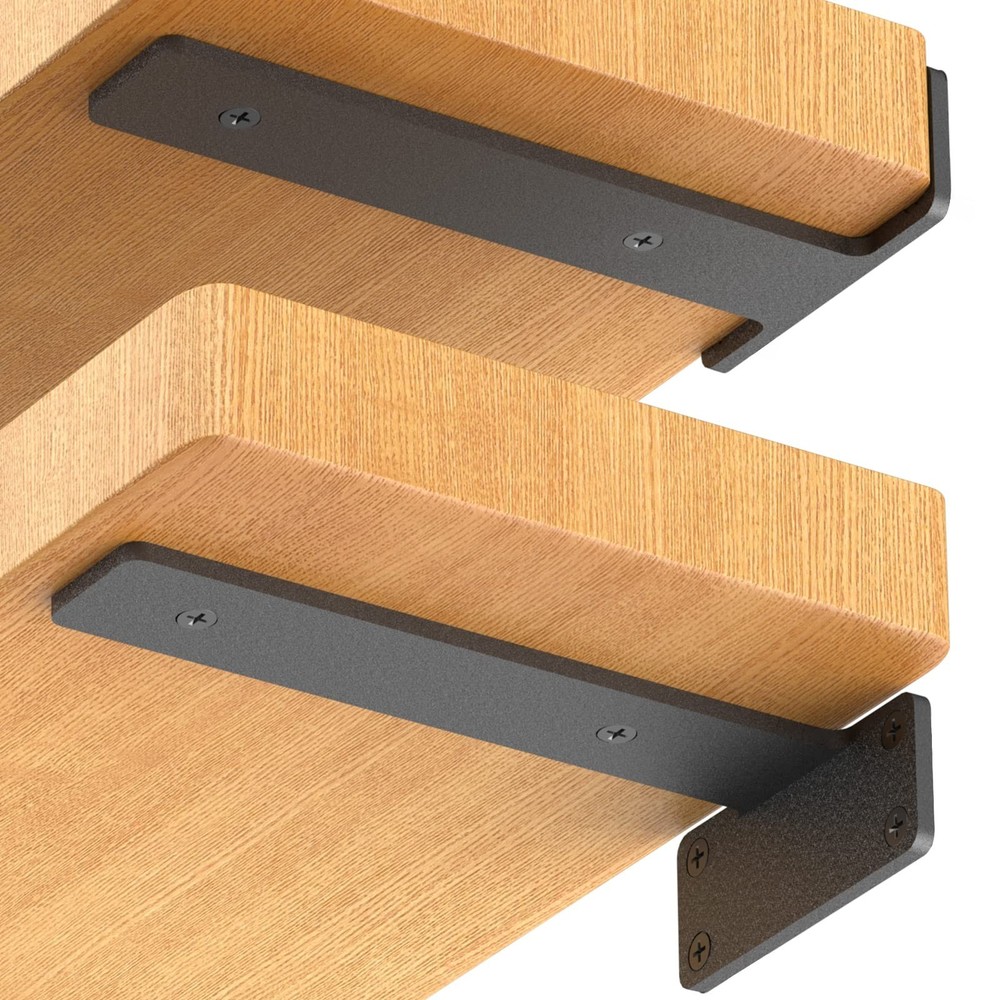 Starunder 4 Pack Floating Shelf Brackets, 4 Inch Heavy Duty Industrial Shelf …