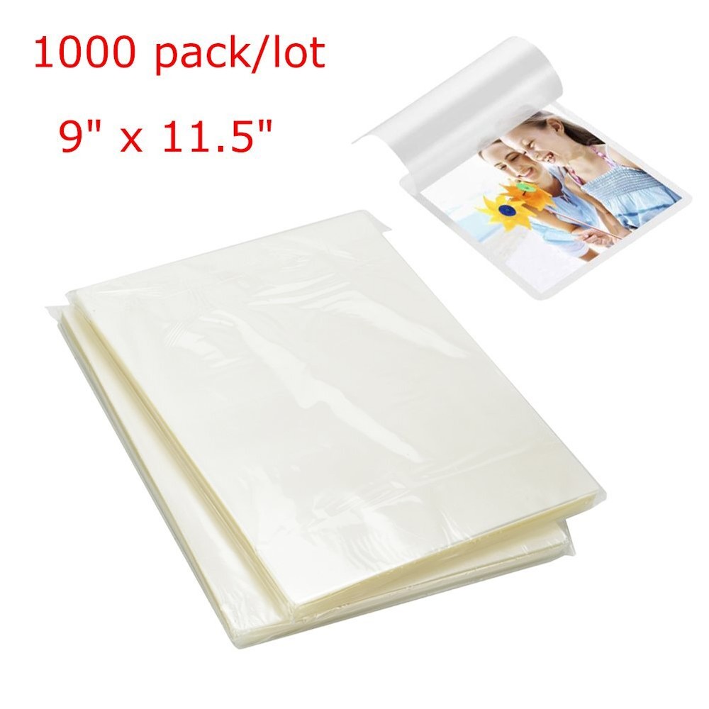 1000 Letter Size 9″x11.5″ Thermal Laminating Pouches 3 Mil Laminator Sheets
