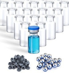100/500/1000Pcs 10ml Lab Sample Vials Clear Glass Vials with Caps Headspace Vial