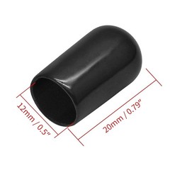 120Pcs Round Rubber End Caps 1/2 Inch 12mm ID Vinyl Flexible Screw Thread Pro…