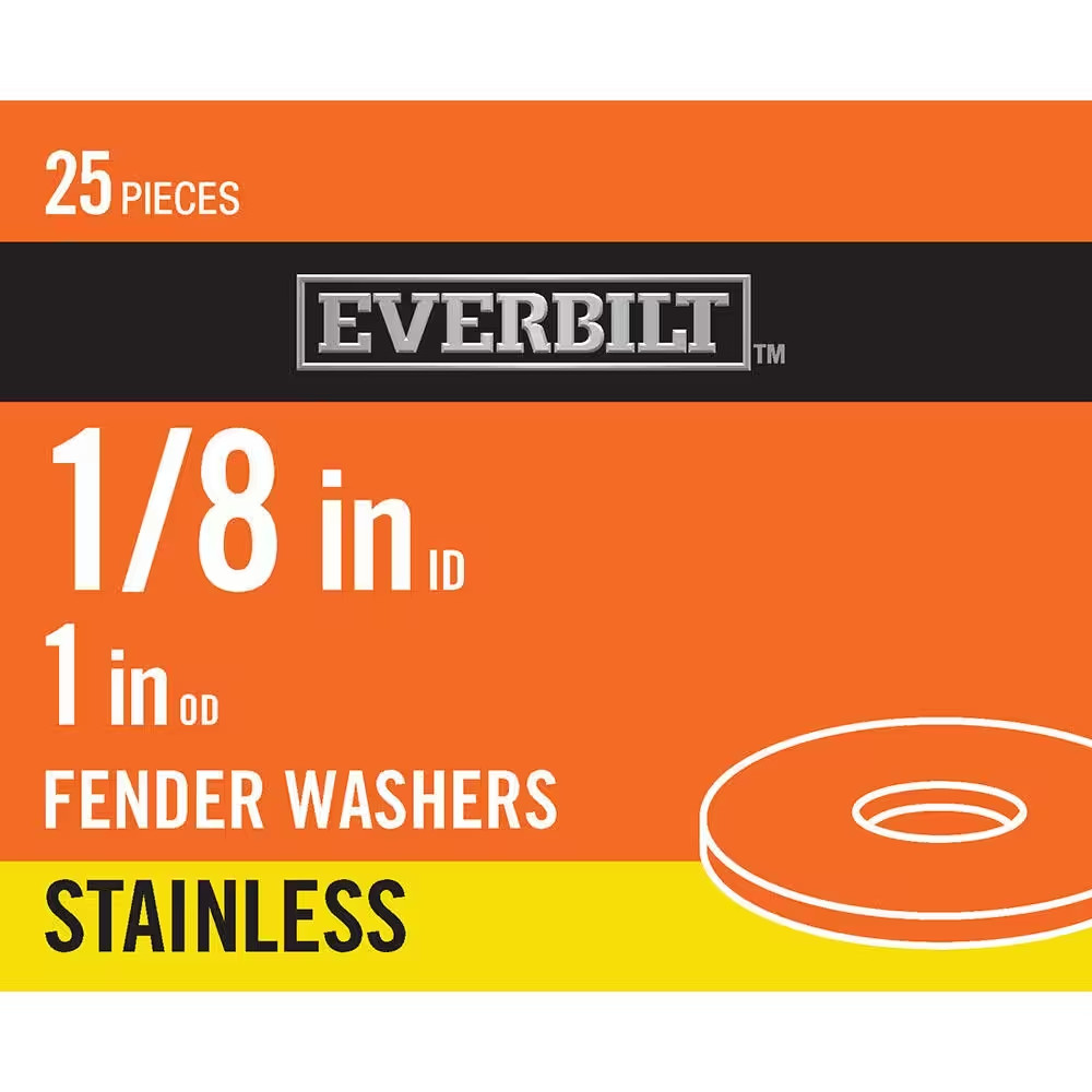 1/8 In. X 1 In. Stainless Fender Washer (25-Pack)