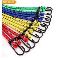 Heavy Duty 12-Piece Bungee Cord Set – Elastic Hooks for Ultimate Security