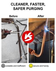 Hands-Free Low-Pressure Nitrogen Purge Tool for HVAC Brazing, O-Ring Seals, 1/4″