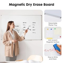 36 X 24 inches Magnetic Dry Erase Board with Aluminum Frame, Office