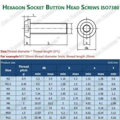 2mm / M2 x 0.4 – Stainless Steel BUTTON HEAD Socket Cap Screws ISO 7380 A2 18-8