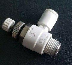 SMC push-to-connect 90 deg flow control air fitting 5/32 x 1/8 NPT AS2201F