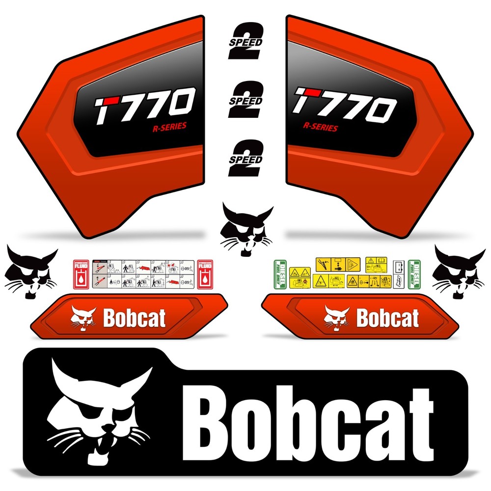 Decal Kit fits Bobcat T770 Track Skid Steer R Series + Safety Stickers FREE SHIP