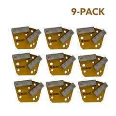 Diamond Grinding Discs for Bolt on Concrete Floor Grinders Medium Bond 9 Pack