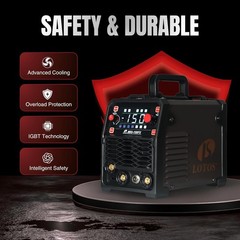 MIG150FX 150A MIG Welder, 3-in-1 Synergic MIG Flux Core/MMA/TIG, 120V Por