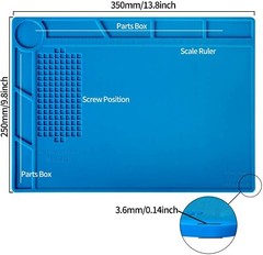 Heat Insulation Silicone Pad Soldering Cell Phone Repair Platform Mat 13.8 x 9.8