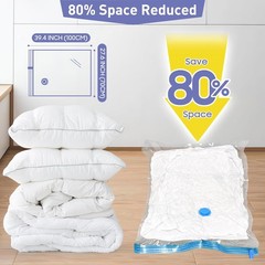 10 Pack Jumbo Vacuum Storage Bags with Hand Pump 80% Storage Space Saving Sturdy