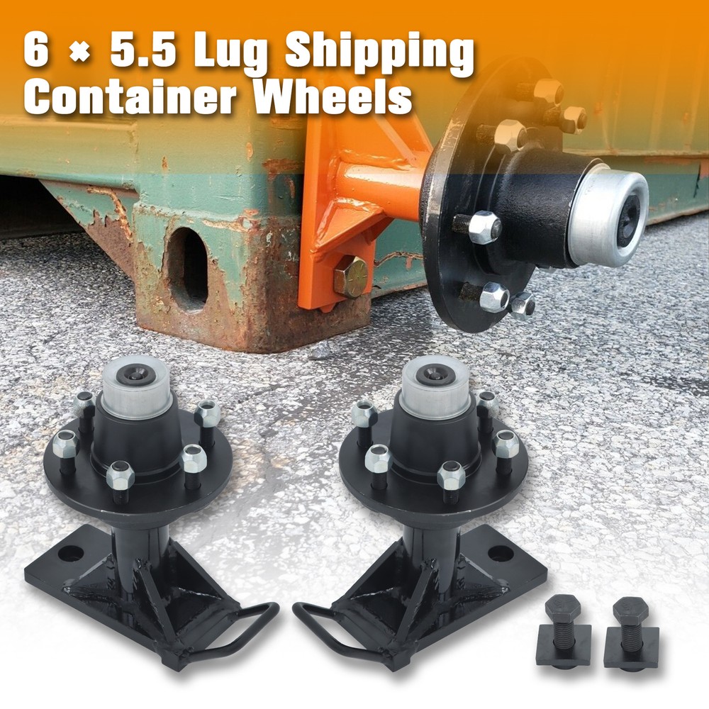 Labwork 6×5.5 Lug Bolt-On Spindle Kit Shipping Container Wheels with Handle