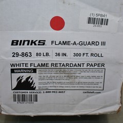 Binks Flame Retardant Paper 29-863, 36″ x 300 ft, Flame A Guard III, Spray Paint
