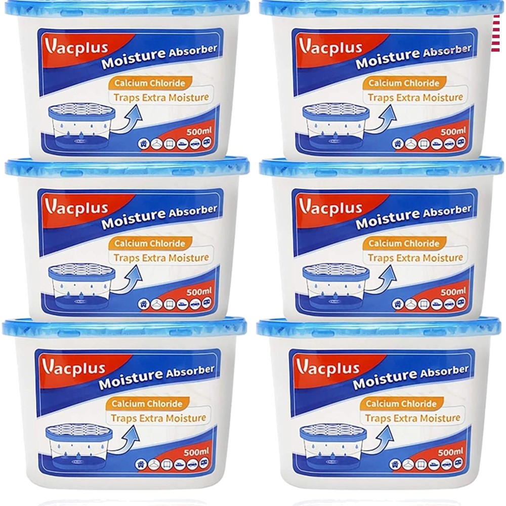 Fragrance-Free Moisture Absorbers – 6 Pack Leakproof Dehumidifier for Any Room