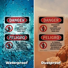 Renovation Work Contains Lead Do Not Enter OSHA Danger Sign, Decal 5 or 10 Pack