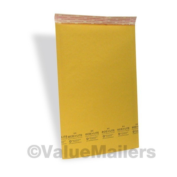 100 #4 9.5×14.5 ECOLITE Kraft Bubble Mailers Envelopes Bags, 100 9X12 Poly Bags
